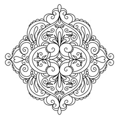 Black and white vector mandala