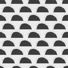 Hedgehog stylized line fun seamless pattern for kids and babies.