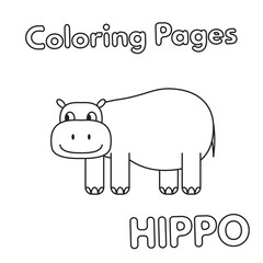 Cartoon Hippo Coloring Book