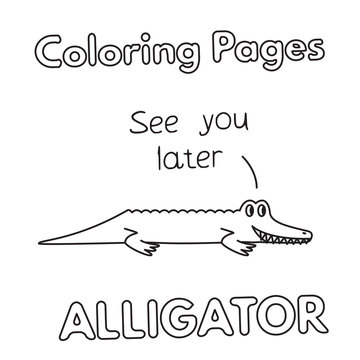 Cartoon Alligator Coloring Book