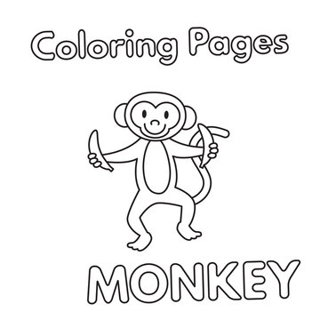Cartoon Monkey Coloring Book
