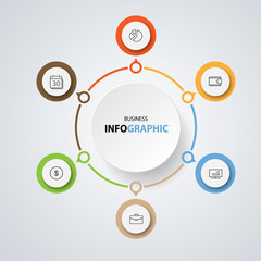 Obraz premium Marketing. Concept Infographics icons for layout, diagram, annual report, web design. Business options. Illustration vector.