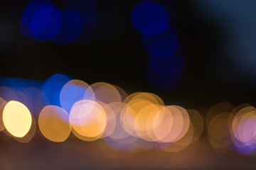 Lights blurred bokeh background from city light