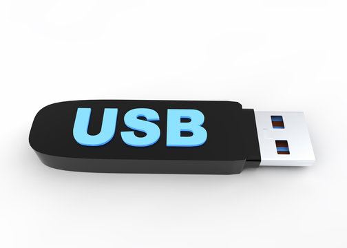 USB stick 3D rendering