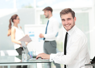 Fototapeta premium Group of successful and confident business people working.