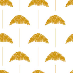 Seamless vector pattern with croissants.