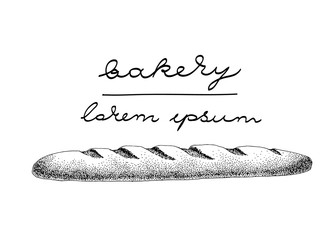 vector logo template with baguette. Can be use for bakery, pastry shop, restaurant, menu and cafe