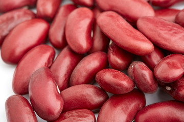 red kidney bean isolated on white background. Red kidney bean texture background. A large bean with a subtle sweet flavor and soft texture. Beans. Beans. Proper nutrition. Vitamins. Healthy food.
