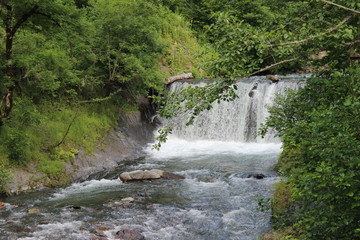 view of small waterfall