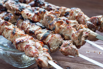 Kebeb cooked on skewer.