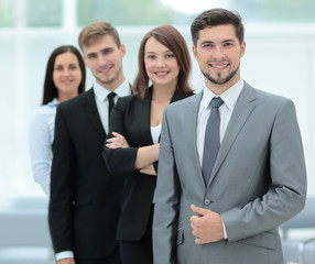 Group of successful business people looking confident