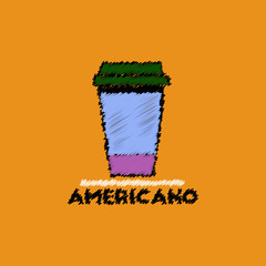 flat vector icon design collection cup of americano