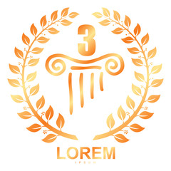 Vector olympic emblem in the Greek style wreath of ears and and capitals of columns.