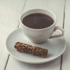 Cup of hot espresso