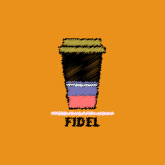 flat vector icon design collection fidel coffee to go