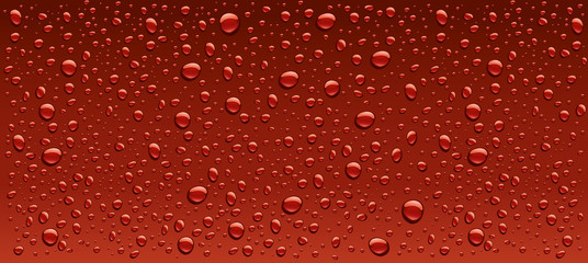 dark red water droplets background - obrazy, fototapety, plakaty