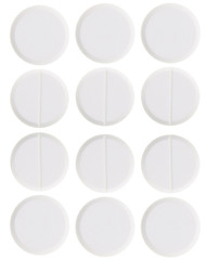 medical pills on white background
