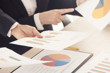 Business people during paperwork at meeting