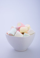 marshmallows or marshmallows candy on the background.