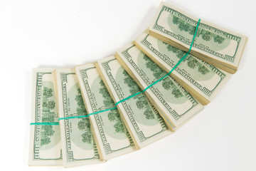 the seventy thousands US dollars heap with clipping path
