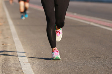 Naklejka premium marathon running on the road