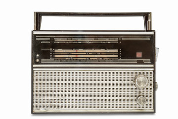 Fototapeta premium Vintage old radio isolated on white background