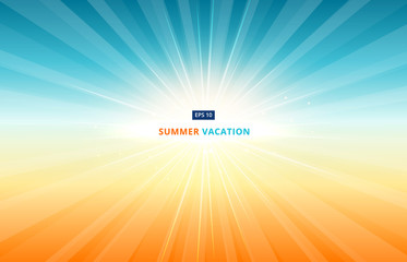 Obraz premium Morning sun shines in the sky in summer vacation. In the season of travel