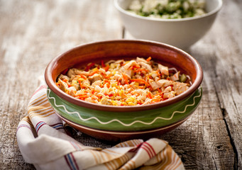 Meat and vegetable salad