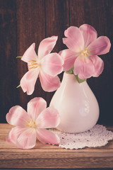 Obraz na płótnie Canvas Rosa Tulpen (Frühlingsblumen)