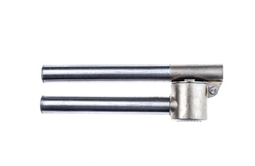 Stainless steel garlic crusher or press for garlic and herbs.