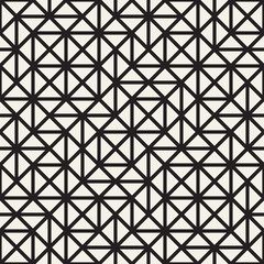 Geometric Ethnic Background with Symmetric Lines Lattice. Vector Abstract Seamless Pattern.