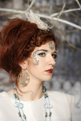 Portrait of a woman in the role of the Snow Queen