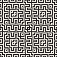 Maze Tangled Lines Contemporary Graphic. Abstract Geometric Background Design. Vector Seamless Pattern.