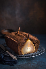 poached pear ginger cake
