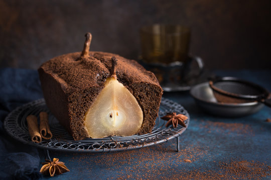 Poached Pear Ginger Cake