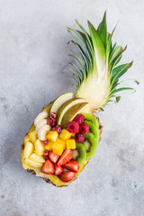 fruit salad in pineapple