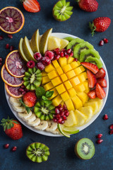 delicious fruits and berries platter