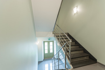 Staircase in modern building. Bright and modern building interior.