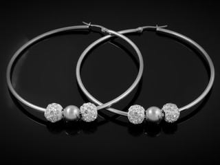 Earrings with crystals - Stainless Steel © jandix2