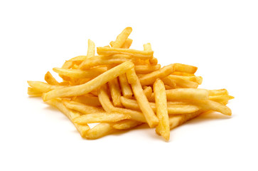 potato fry on white isolated background