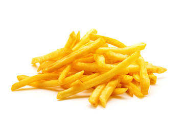 potato fry on white isolated background