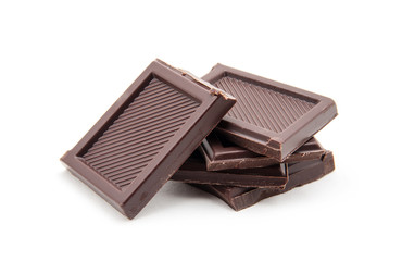 chocolate bars isolated on white background