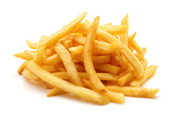 potato fry on white isolated background