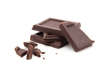 Roughly cut chunks of a chocolate bar