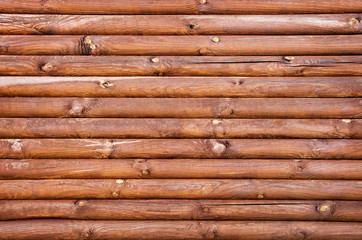 Wooden wall from logs