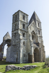 Fototapeta na wymiar Ruin of the Zsámbék Premontre monastery church in Hungary