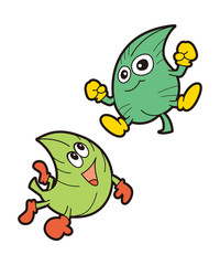 葉っぱキャラクター、葉っぱキャラ、葉、緑葉