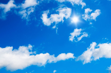 Fototapeta premium blue sky background with white clouds