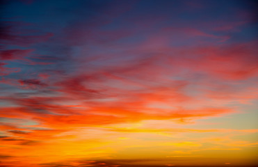 Vivid sky illuminated by the sunset
