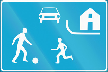 Estonian regulatory road sign - Recreation area